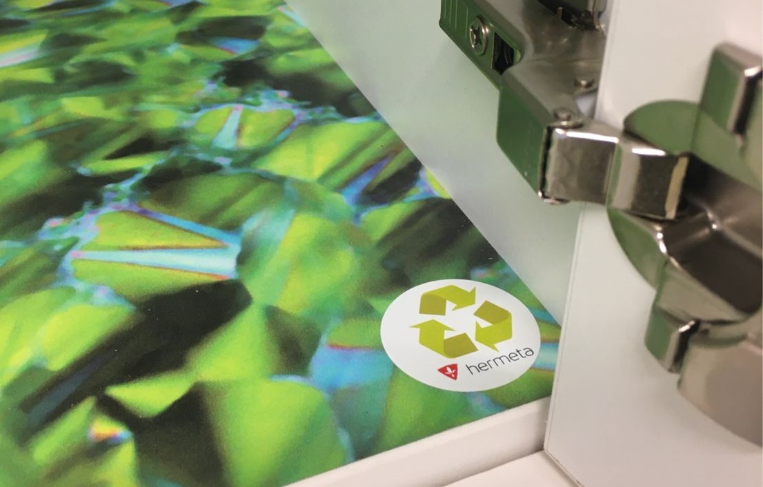 Hermeta duurzaamheid circulair hergebruikte materialen logo locker